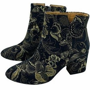 Franco Sarto Olympia Black & Gold Ankle Boot